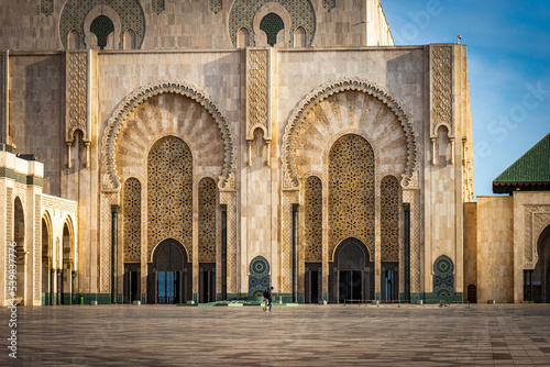 courtyard of a mosque, hassan ii mosque, casablanca, morocco, north africa, 