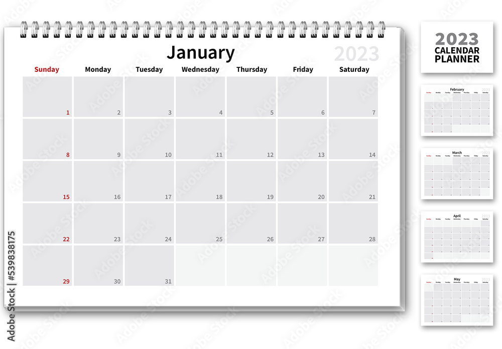 2023 Calendar Dayplanner Stock Template | Adobe Stock