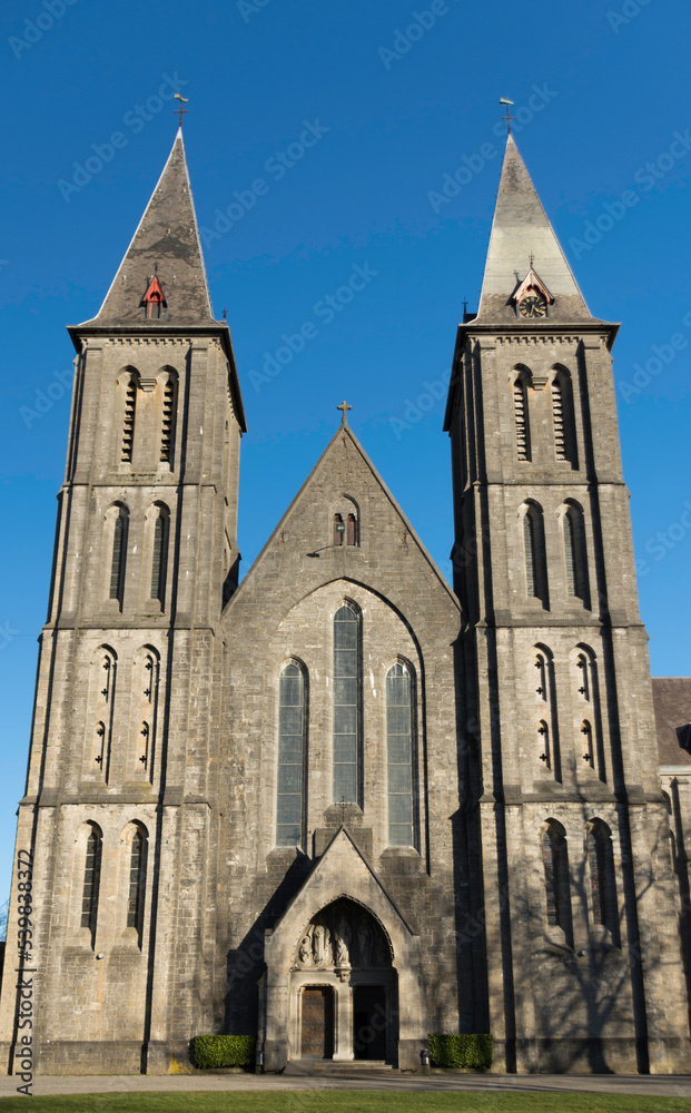 Front Facade of Maredsous Abbey in Belgium