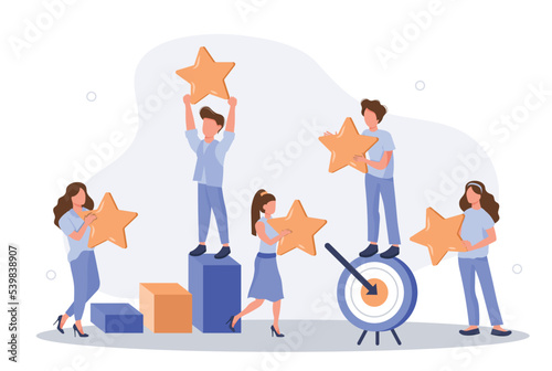 Customer satisfaction. Feedback. Rating on customer service illustration. Website rating feedback and review concept. Flat vector illustration