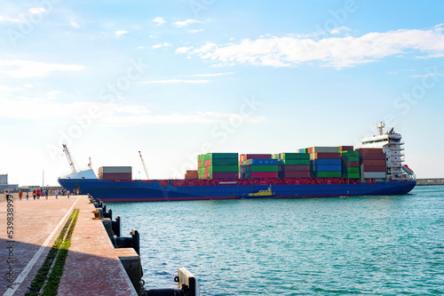 Cargo ship freight logistic...
