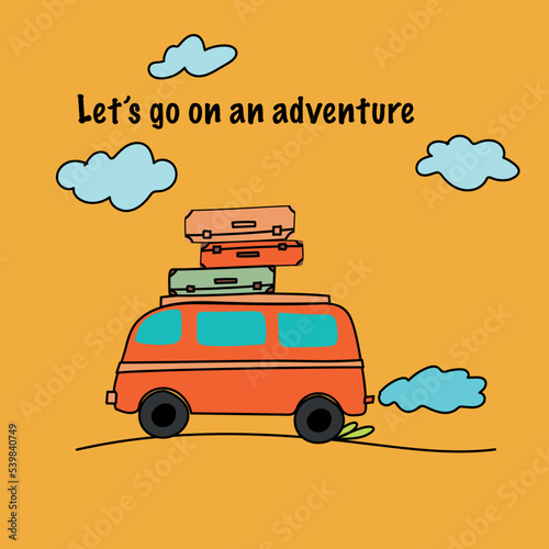 the bus rides with suitcases, go on an adventure
