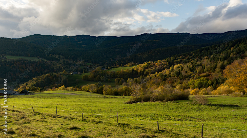 Autumn landscape in the Vosges mountains, in France