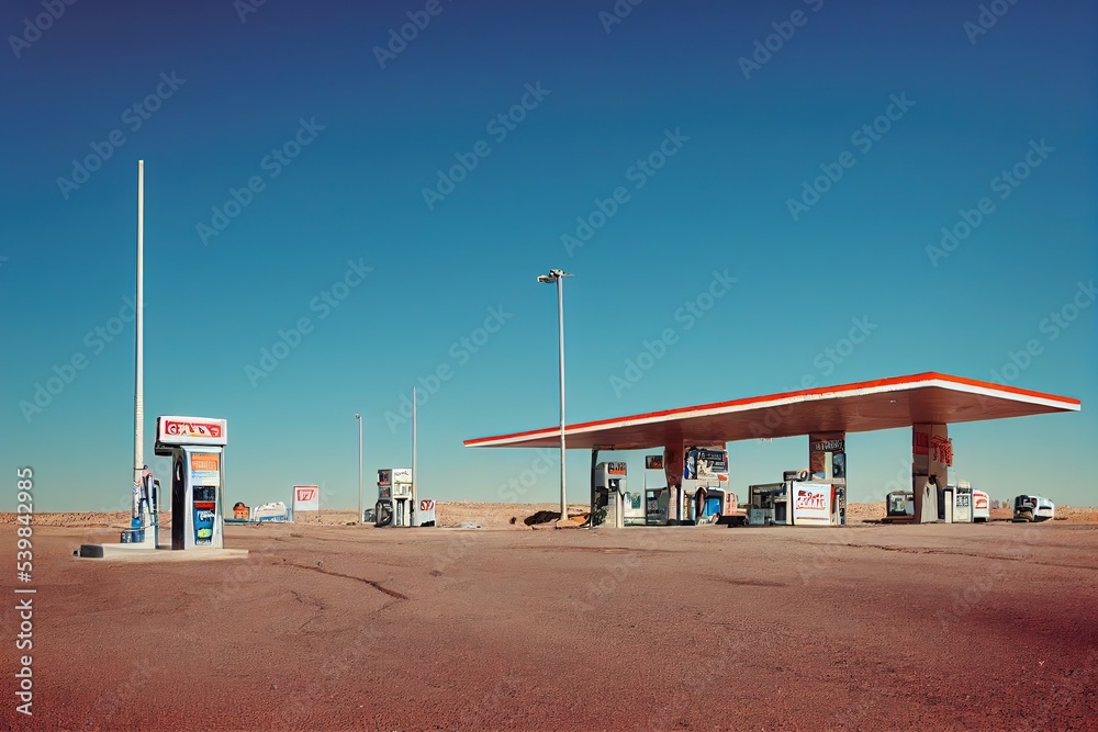 gas station in the desert
