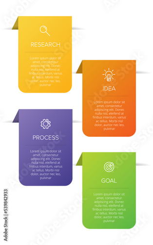 Vertical infographic design with icons and 4 options or steps. Thin line. Infographics business concept. Can be used for info graphics, flow charts, presentations, mobile web sites, printed materials.