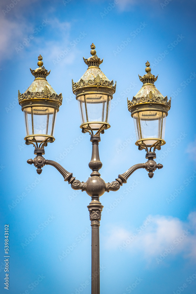 antique street lamp, royal palace, rabat, morocco, north africa