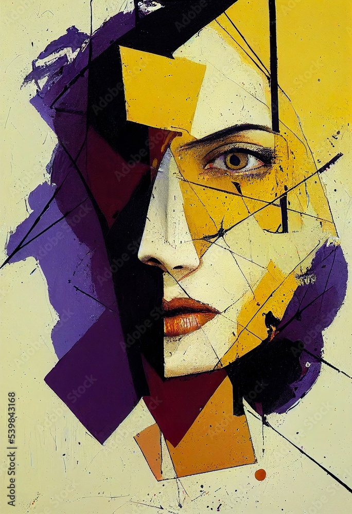 Abstract female portrait illustration digital art face person