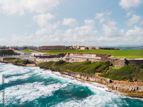 San juan el morro graveyard landscape from the Caribbean puerto rico tropical island