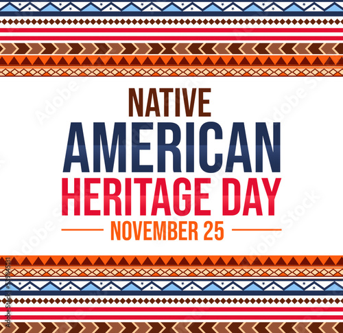 Fotografie, Obraz Native American Heritage Day Wallpaper with Traditional colors and border design