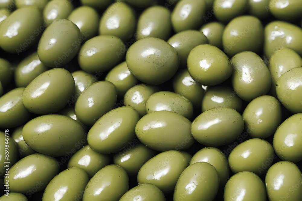 green olives, a source of olive oil, and a breakfast food item green olives, a source of olive oil, and a breakfast food item