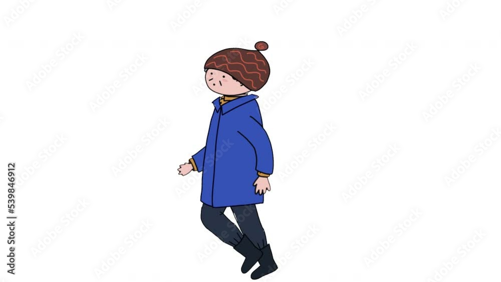 animation on alpha background. grandpa is coming