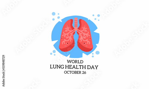 Vector graphic of world lung health day for world lung health day celebration. flat design. Line art design. flyer design. flat illustration. Banner design. October 26