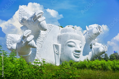 Obraz na plátne Big Buddha with Snake in Udon thani province, Thailand
