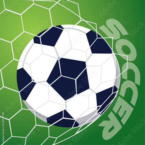 Soccer ball in a net Soccer poster Vector © laudiseno