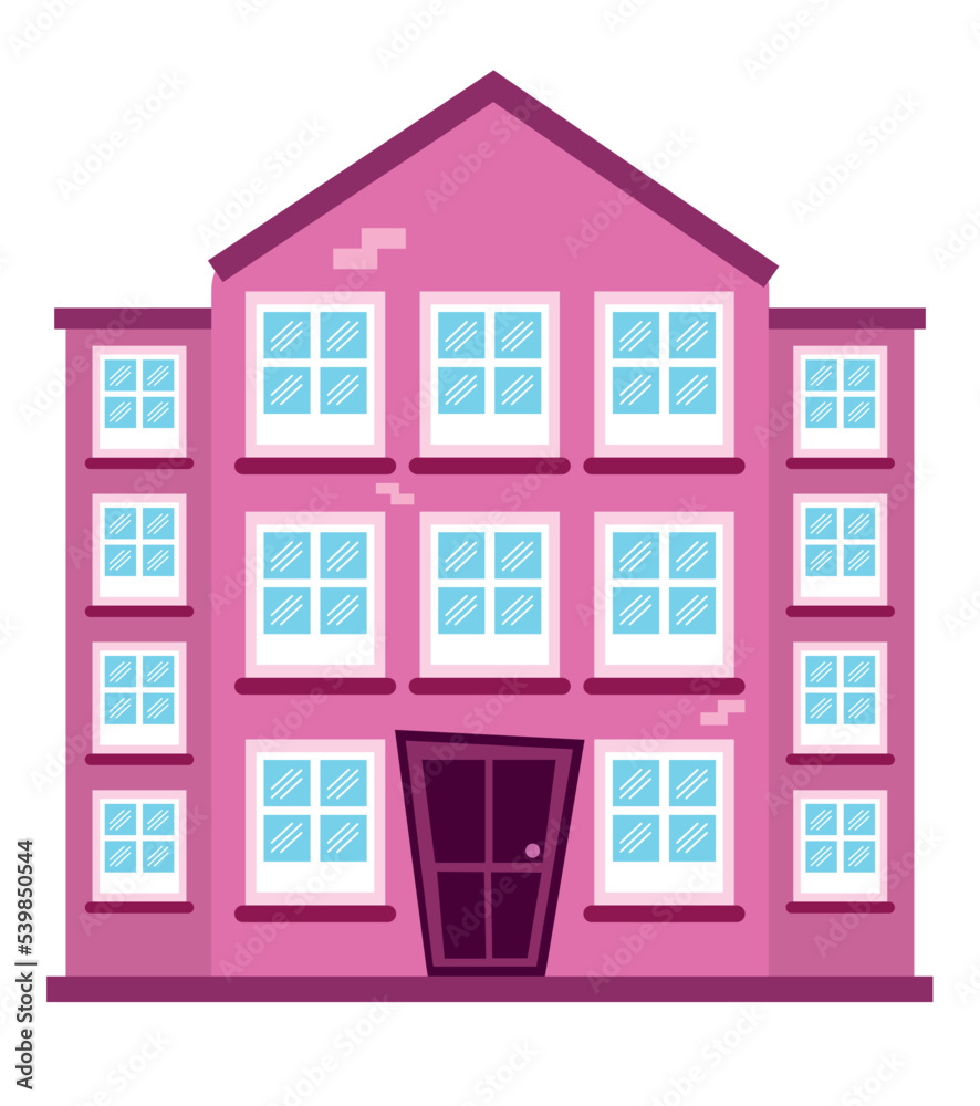 building pink facade