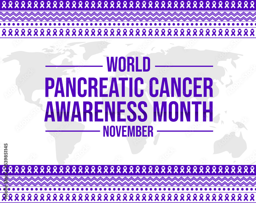 World Pancreatic Cancer Awareness Month Wallpaper in Purple border