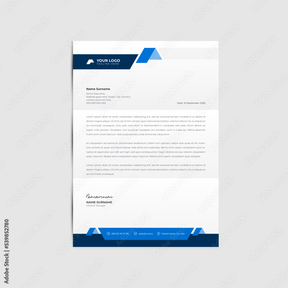Obraz premium Modern business letterhead template design vector