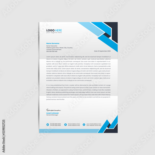 Corporate business letterhead template design vector