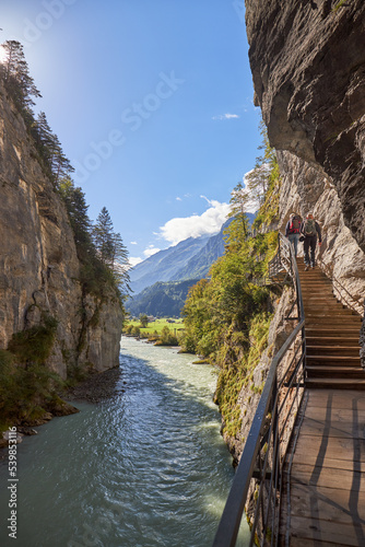 Aare river gorges in Switzerland.