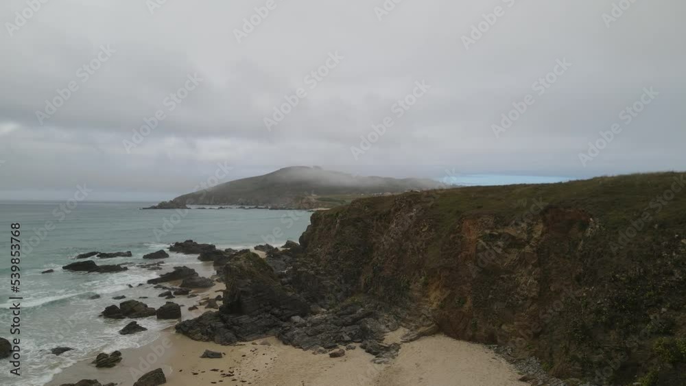The aerial view of the Atlantic Coast of Galicia in Spain The aerial view of the Atlantic Coast of Galicia in Spain