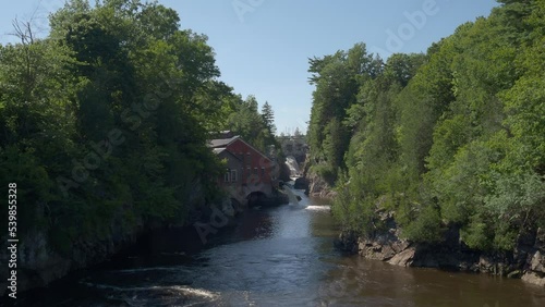 The mill and waterfall in Saint George, New Brunswick, Canada