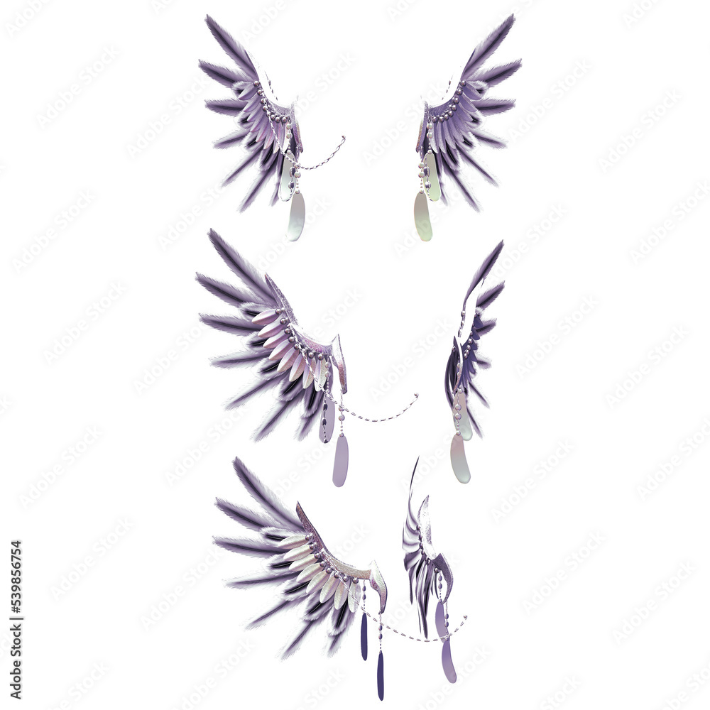 Fototapeta premium Feathered headdress for women, 3D Illustration, 3D Rendering