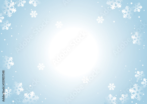 雪の結晶の背景（水色）