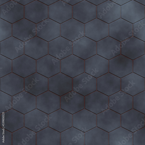 Hexagonal simple seamless pattern  high resolution  grey and red colors texture