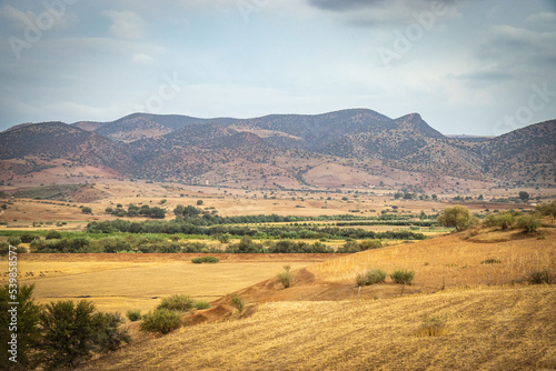 landscape in the rif mountains, morocco, north africa