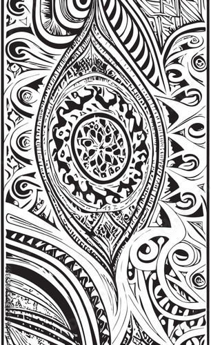 Decorative black and white gothic ornament, base for tattoo