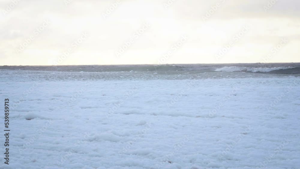 Snow waves in sea after hard snowing, Riga gulf, Baltic sea Snow waves in sea after hard snowing, Riga gulf, Baltic sea