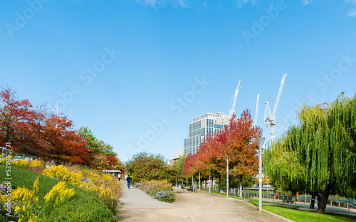 Autumn in London Olympic Park, Stratford, London,
United Kingdom, October 16, 2022