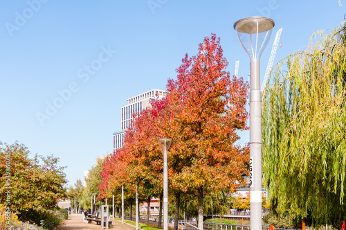 Autumn in London Olympic Park, Stratford, London,
United Kingdom, October 16, 2022
