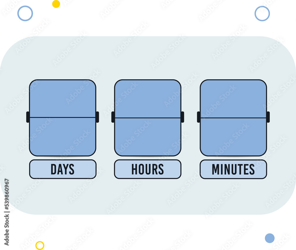 Clock counter. Countdown timer background for coming soon or under