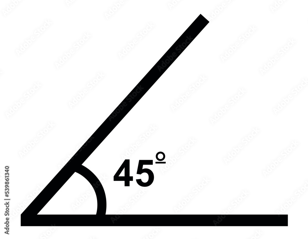 Vector illustration of 45 degree angle mathematical graph Stock Vector Vector illustration of 45 degree angle mathematical graph Stock Vector