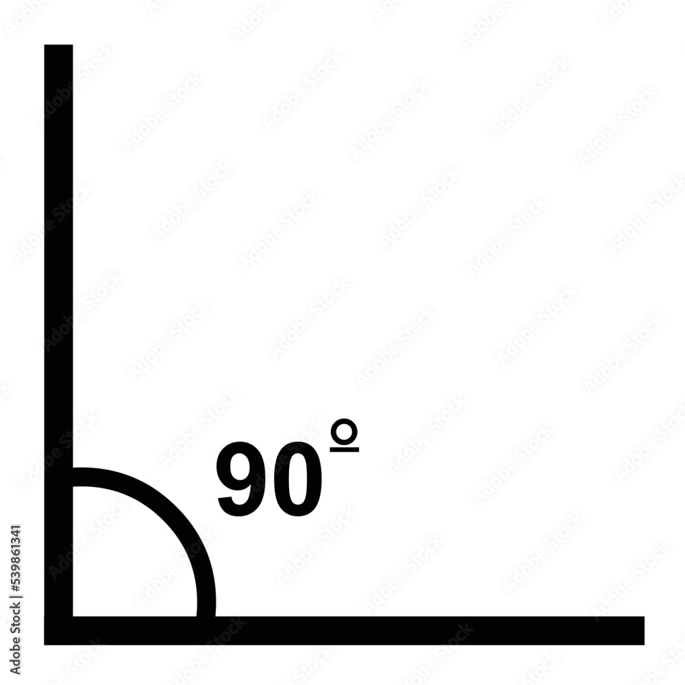 Vector Illustration Of 90 Degree Angle Mathematical Graph Stock Vector 