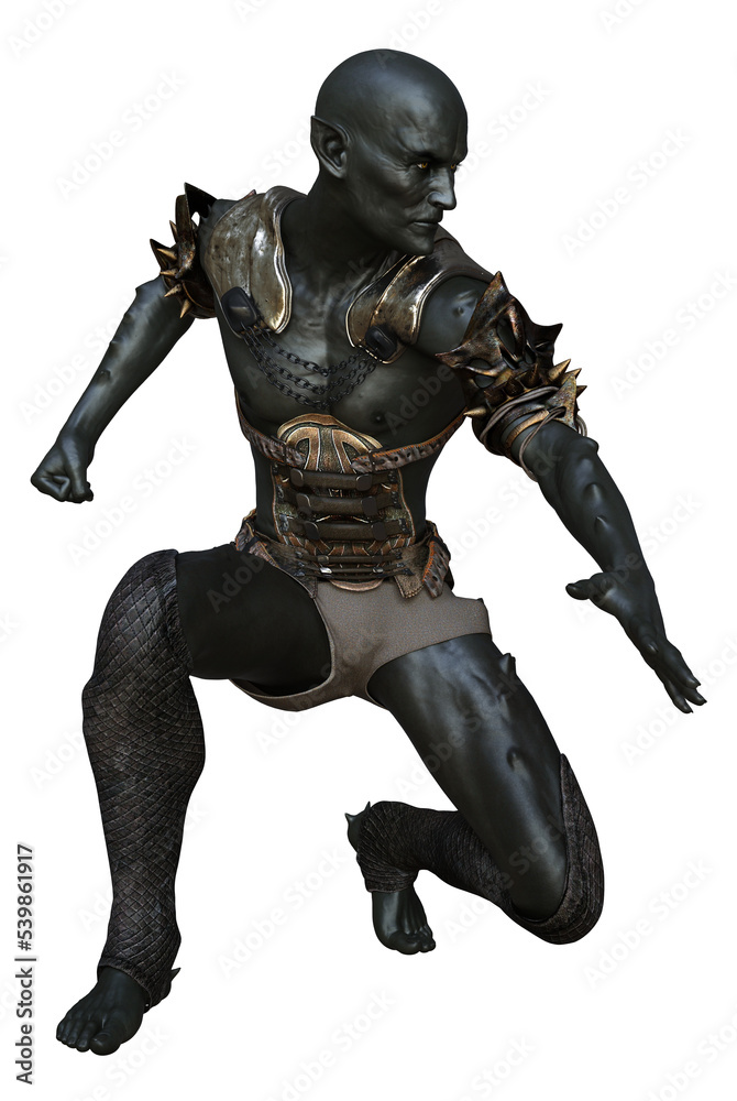 3D rendered fantasy male demon character in action pose on transparent background - 3D Illustration 3D rendered fantasy male demon character in action pose on transparent background - 3D Illustration