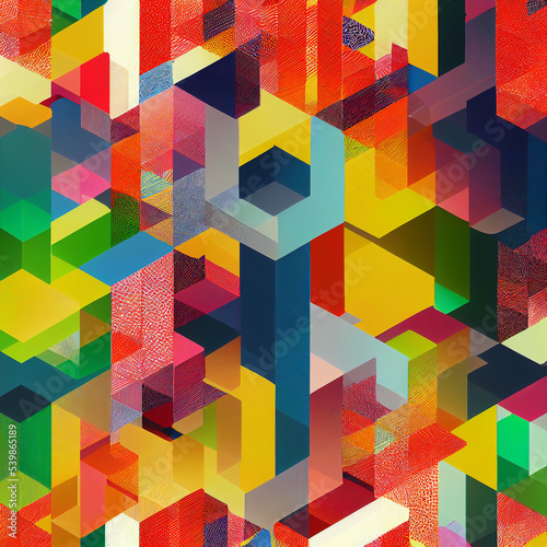 pattern: colorful isometric abstract photo