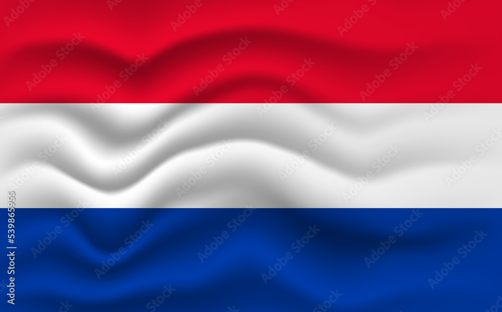 Netherlands flag waving, closeup background. illustration Netherlands flag waving, closeup background. illustration