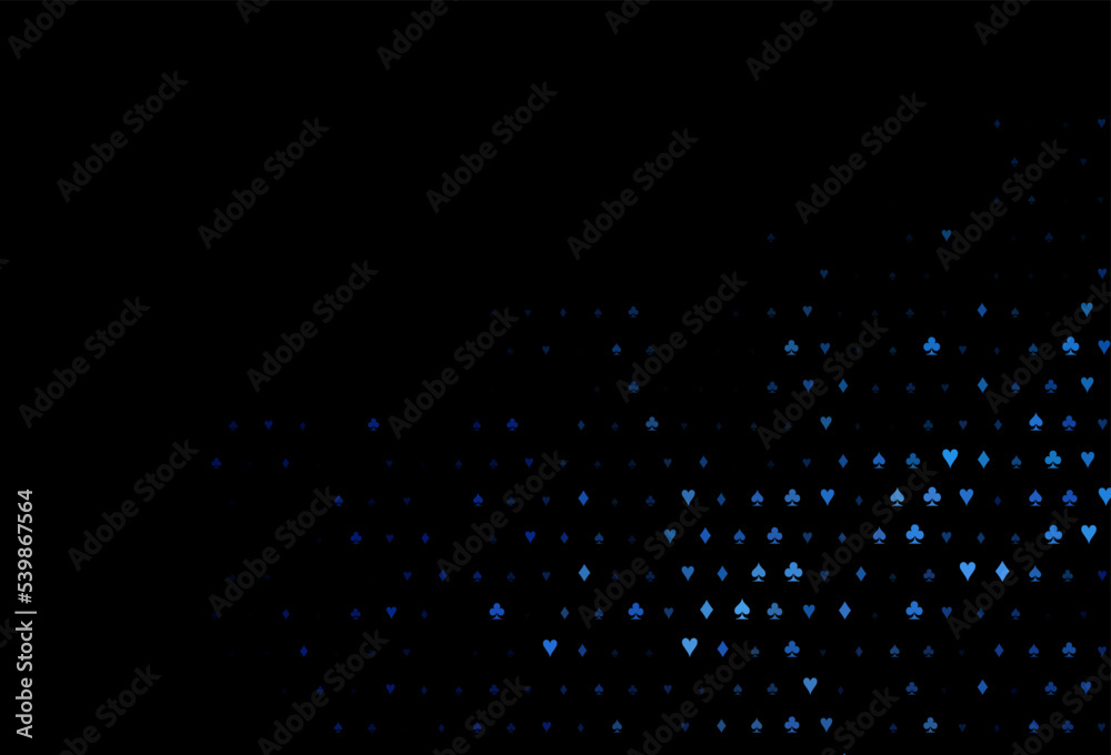 Dark blue vector pattern with symbol of cards.