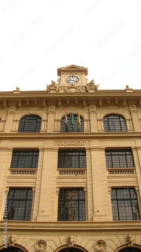 facade of a old post office building - Correios, São Paulo - Brazil