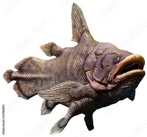 Mawsoniar prehistoric fish 3D illustration 