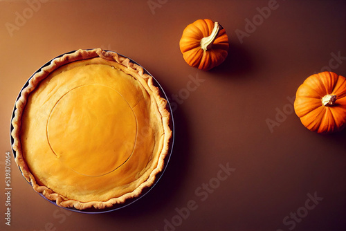 close up of an pumpkin pie