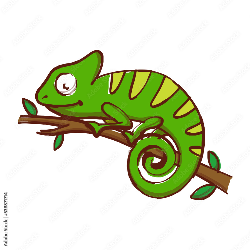 Fototapeta premium chameleon cartoon illustration