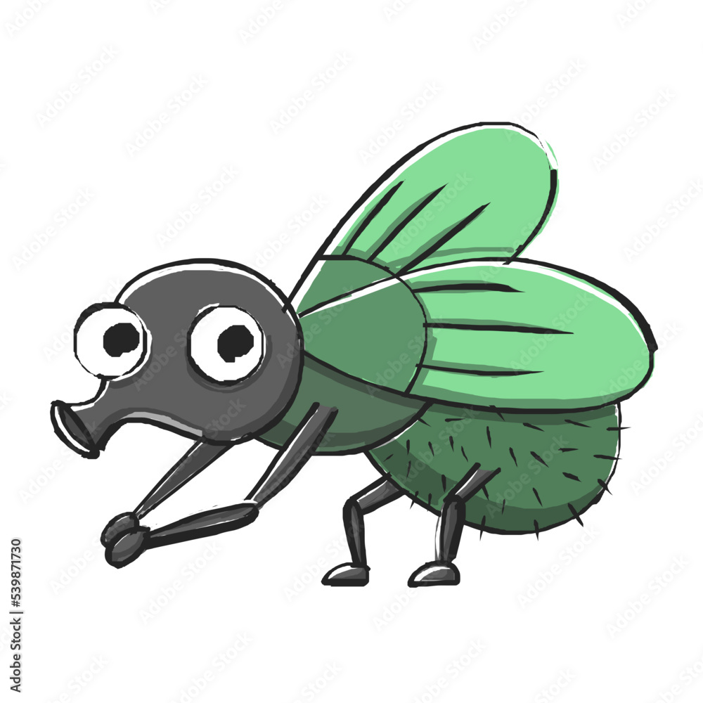 Obraz premium cartoon fly and bug