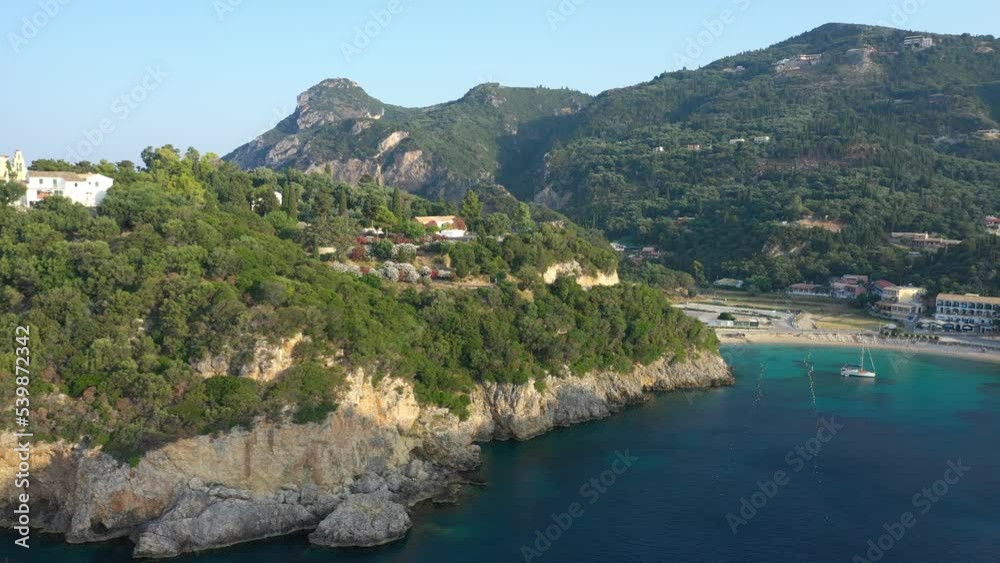 Aerial view of Paleokastritsa monastery Aerial view of Paleokastritsa monastery