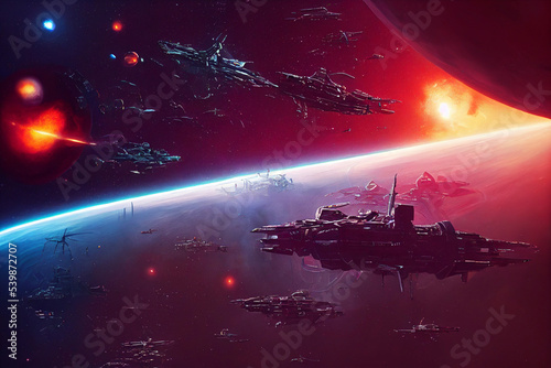 space opera battle illustration 