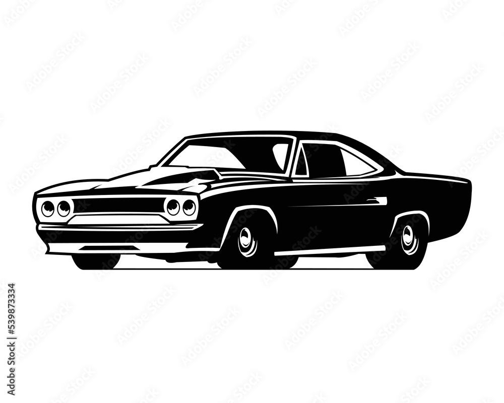 american muscle car logo isolated black emblem vector american muscle car logo isolated black emblem vector