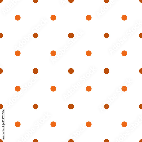 Seamless patterns with polka dots in orange color.