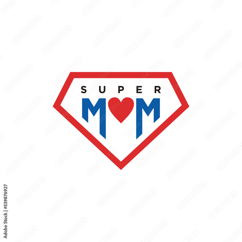 Super mom logo. Mother day concept. superhero Super mom logo. Mother day concept. superhero